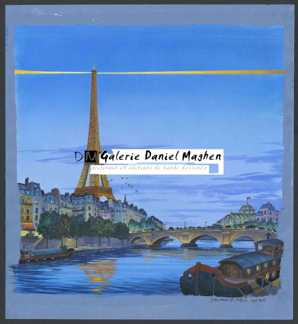 Illustration oriignale - Jean-Martial Dubois - Aquarelle et crayon de bois sur papier - 5185