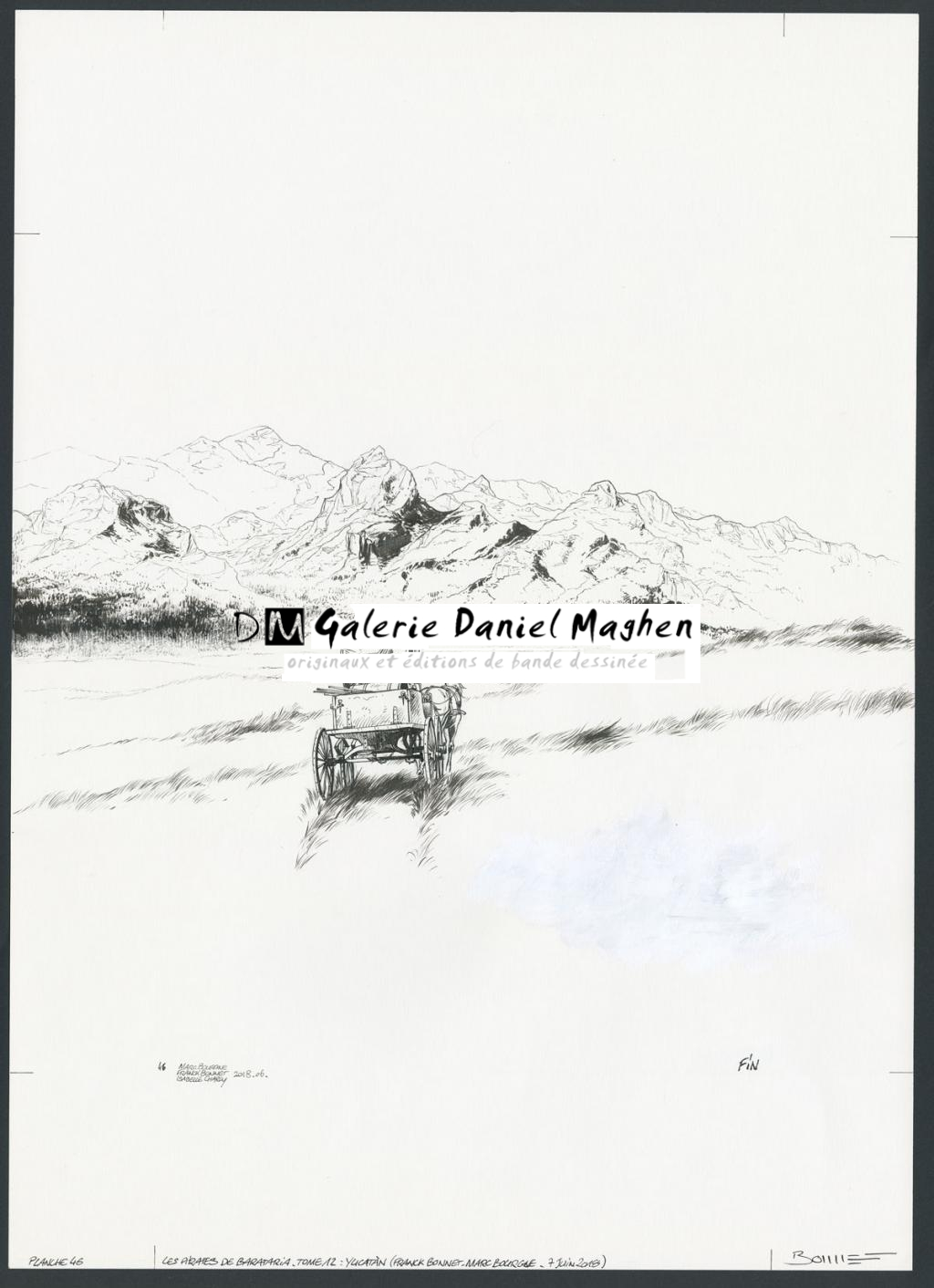Planche originale de fin (retouches au correcteur blanc importantes ) - Franck Bonnet - Encre de Chine sur papier - 4277