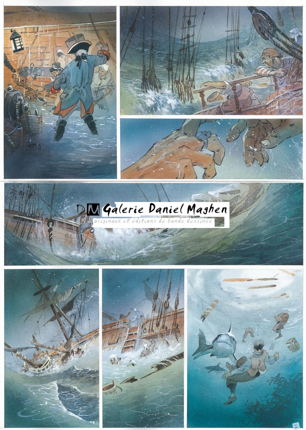 Planche originale n°2 - Patrick Prugne - Aquarelle et crayon sur papier - 5354