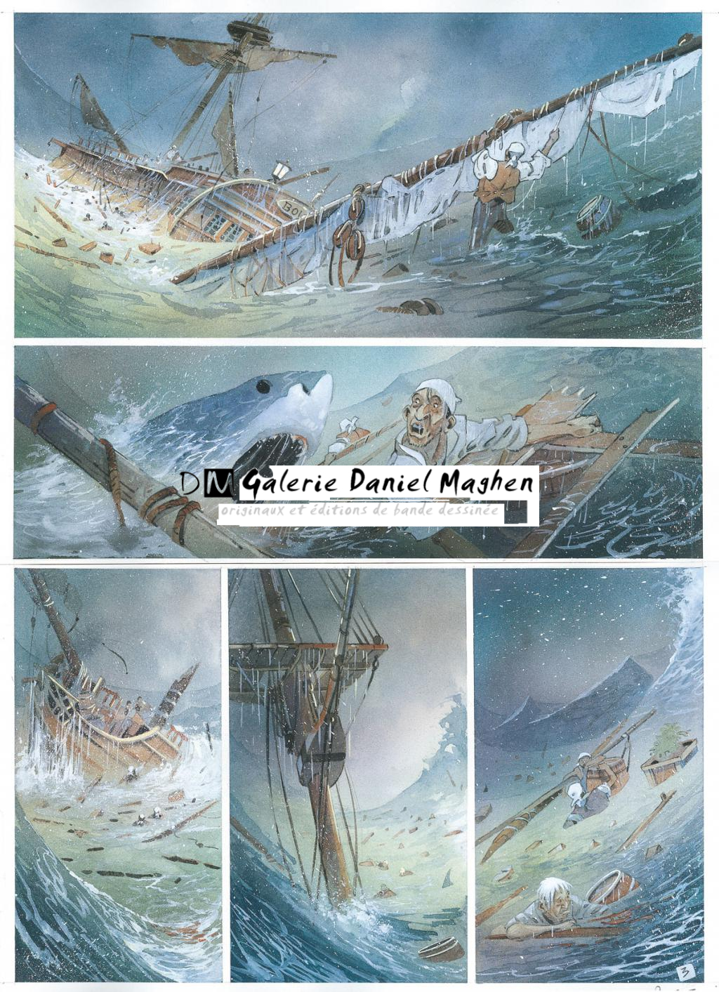 Planche originale n°3 - Patrick Prugne - Aquarelle et crayon sur papier - 5353