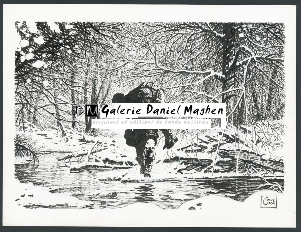 Illustration originale - Steve Cuzor - Encre de Chine et rehauts de gouache blanche sur p - 5120