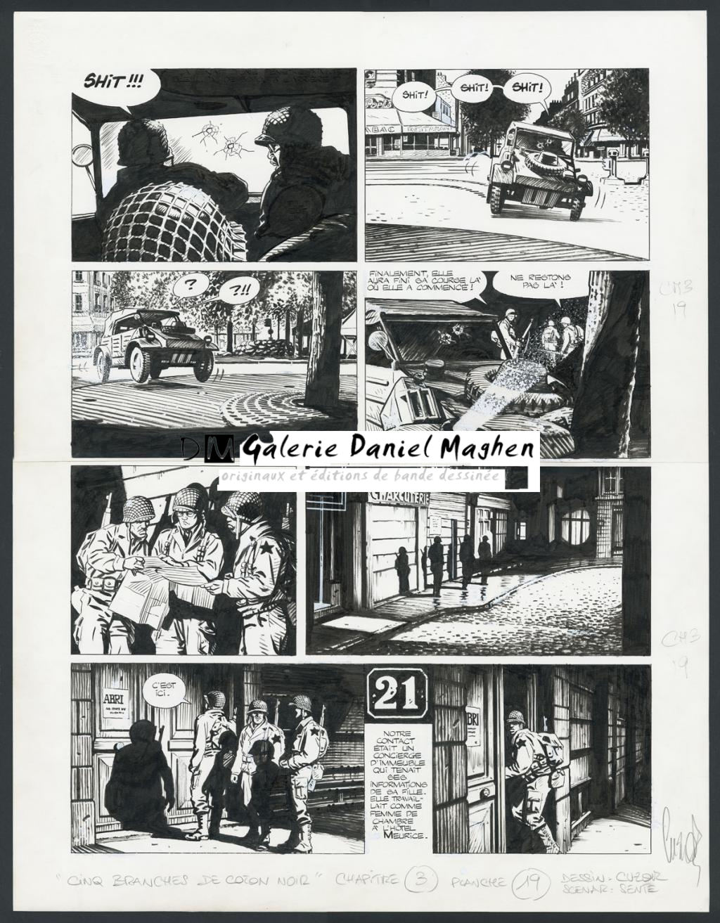 Planche originale n°19, chapitre 3 - Steve Cuzor - Encre de Chine et rehauts de gouache blanche sur p - 4263