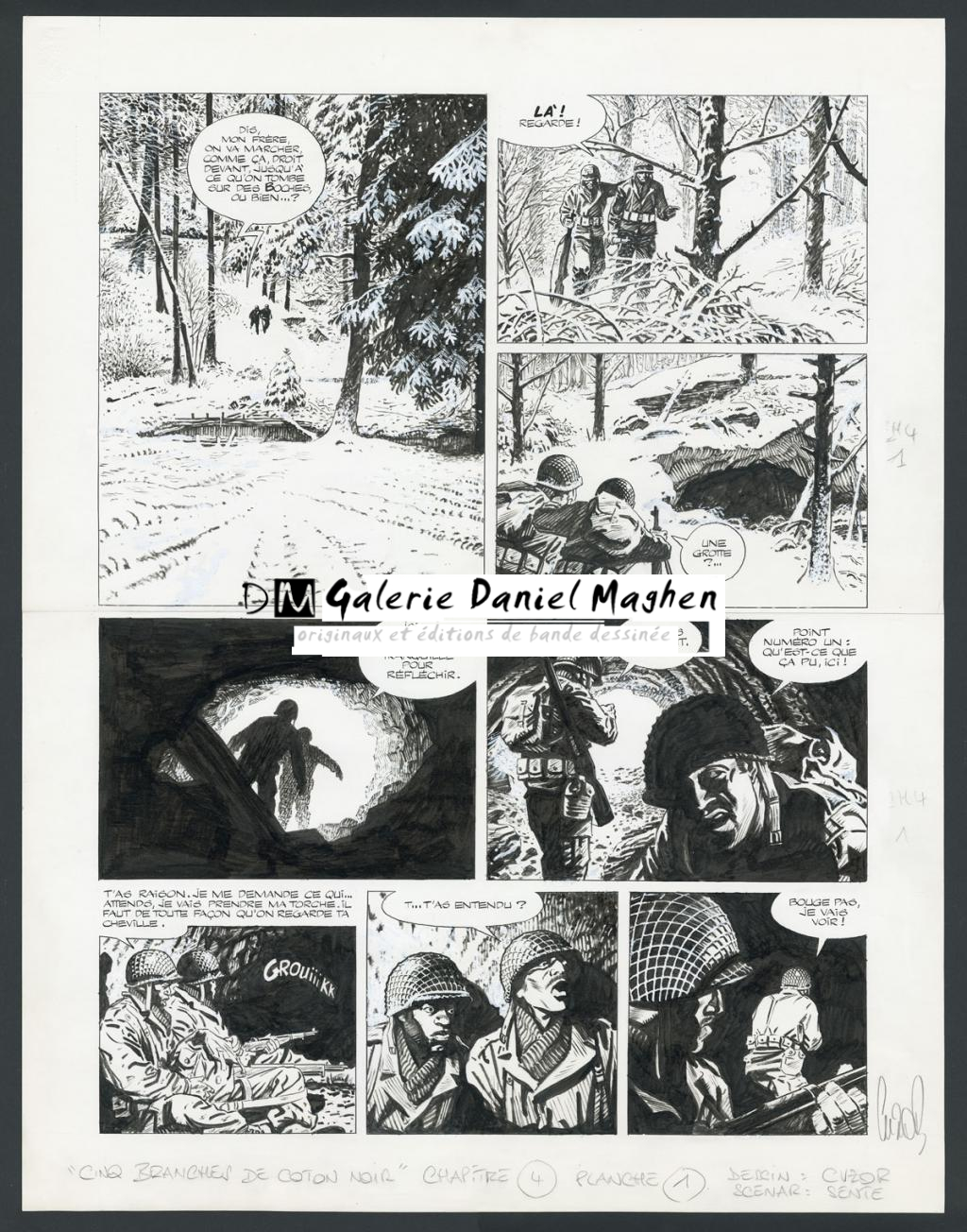 Planche originale n°1, chapitre 4 - Steve Cuzor - Encre de Chine et rehauts de gouache blanche sur p - 4262