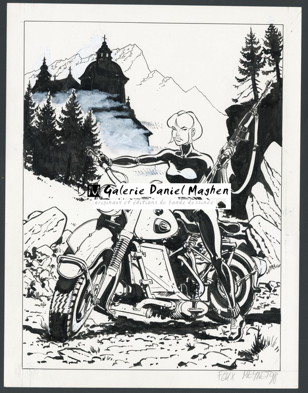 Illustration originale - Félix Meynet - Encre de Chine sur papier - 4299