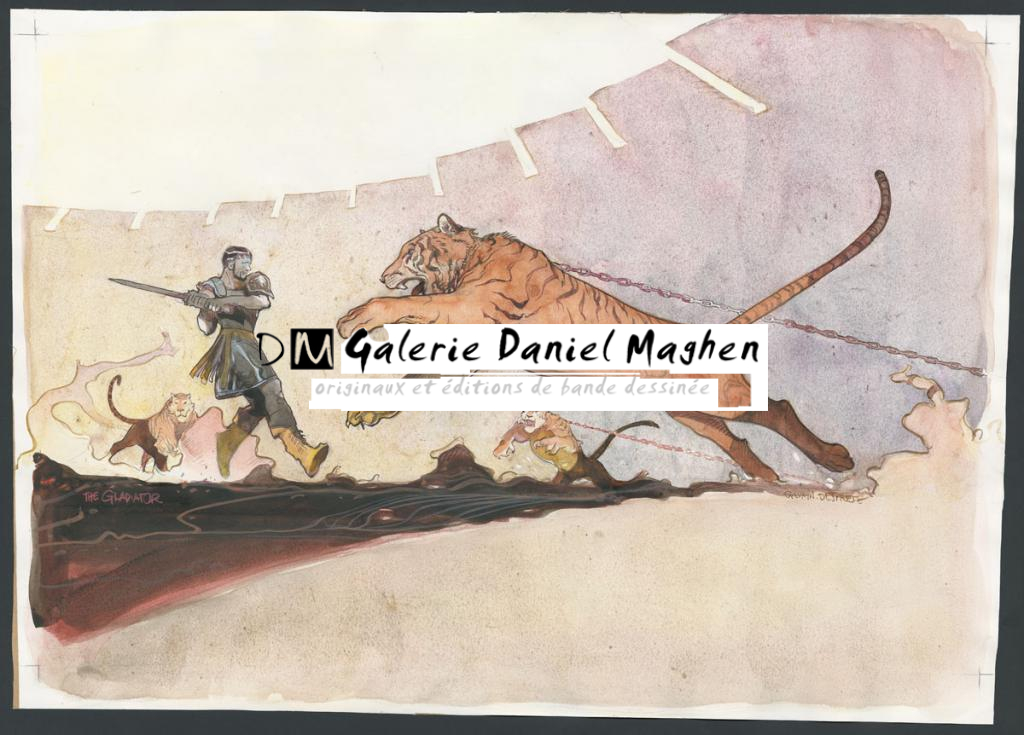 Concept-art pour le film Gladiator de Ridley Scott - Sylvain Despretz - Encre de Chine et aquarelle sur papier - 4314