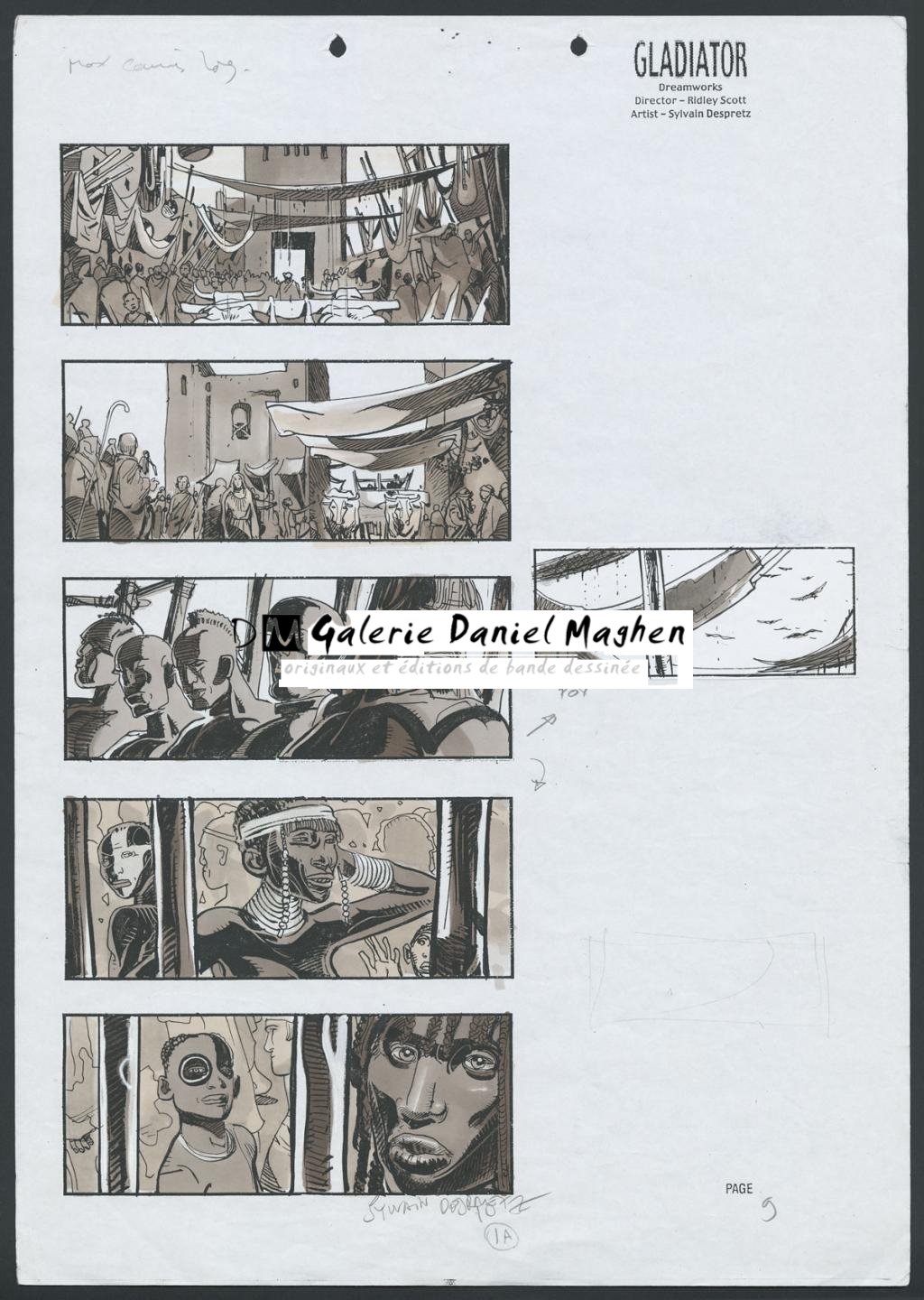 Story-board pour le film Gladiator de Ridley Scott - Sylvain Despretz - Encre de Chine sur papier - 4251
