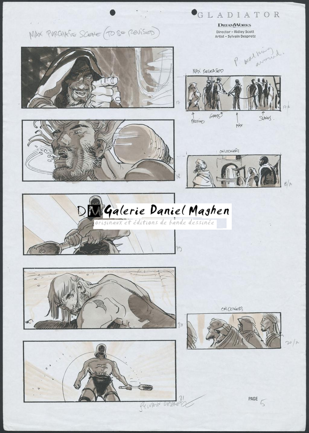 Story-board pour le film Gladiator de Ridley Scott - Sylvain Despretz - Encre de Chine sur papier - 4252