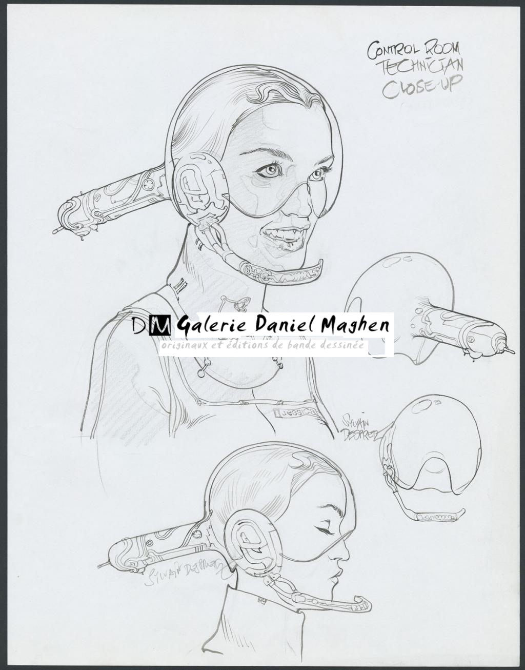 Control room technician", concept art pour le film Valérian et la cité des mille planètes de Luc Besson - Sylvain Despretz - Encre de Chine et mine de plomb sur papier - 4318