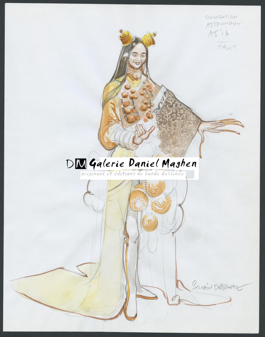 Delegation astronaut Asia, Tibet"
Concept pour le film Valérian et la cité des mille planètes de Luc Besson - Sylvain Despretz - Mine de plomb et aquarelle sur papier - 4319
