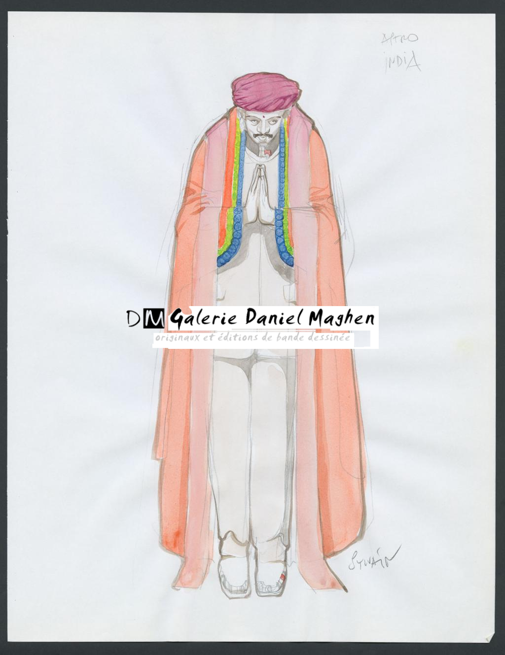 Indian astronaut"
Concept pour le film Valérian et la cité des mille planètes de Luc Besson - Sylvain Despretz - Mine de plomb et aquarelle sur papier - 4244