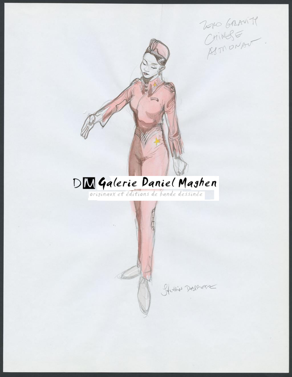 Zero gravity chinese astronaut"
Concept pour le film Valérian et la cité des mille planètes de Luc Besson - Sylvain Despretz - Mine de plomb et aquarelle sur papier - 4245