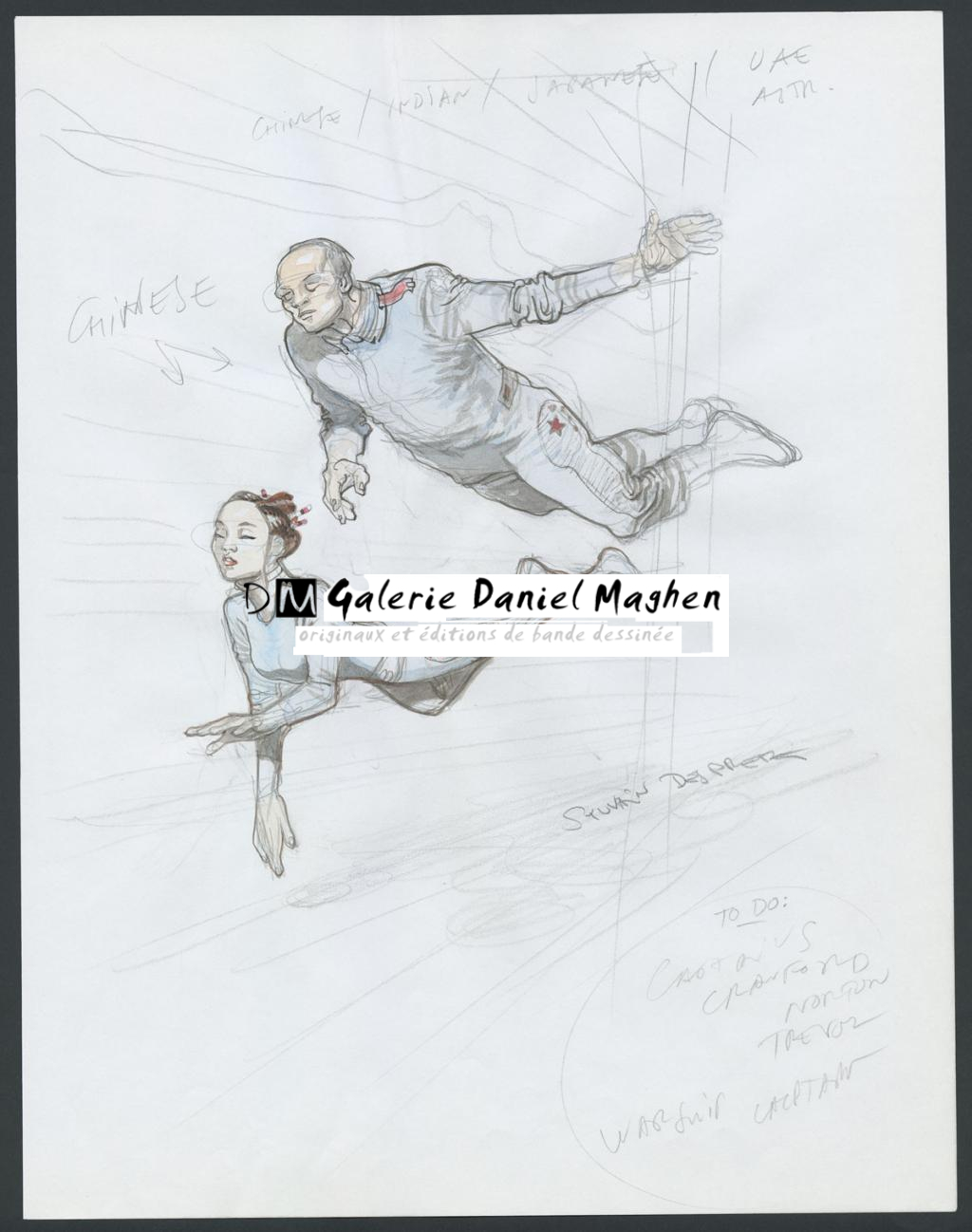 Zero gravity"
Concept pour le film Valérian et la cité des mille planètes de Luc Besson - Sylvain Despretz - Mine de plomb et aquarelle sur papier - 4247