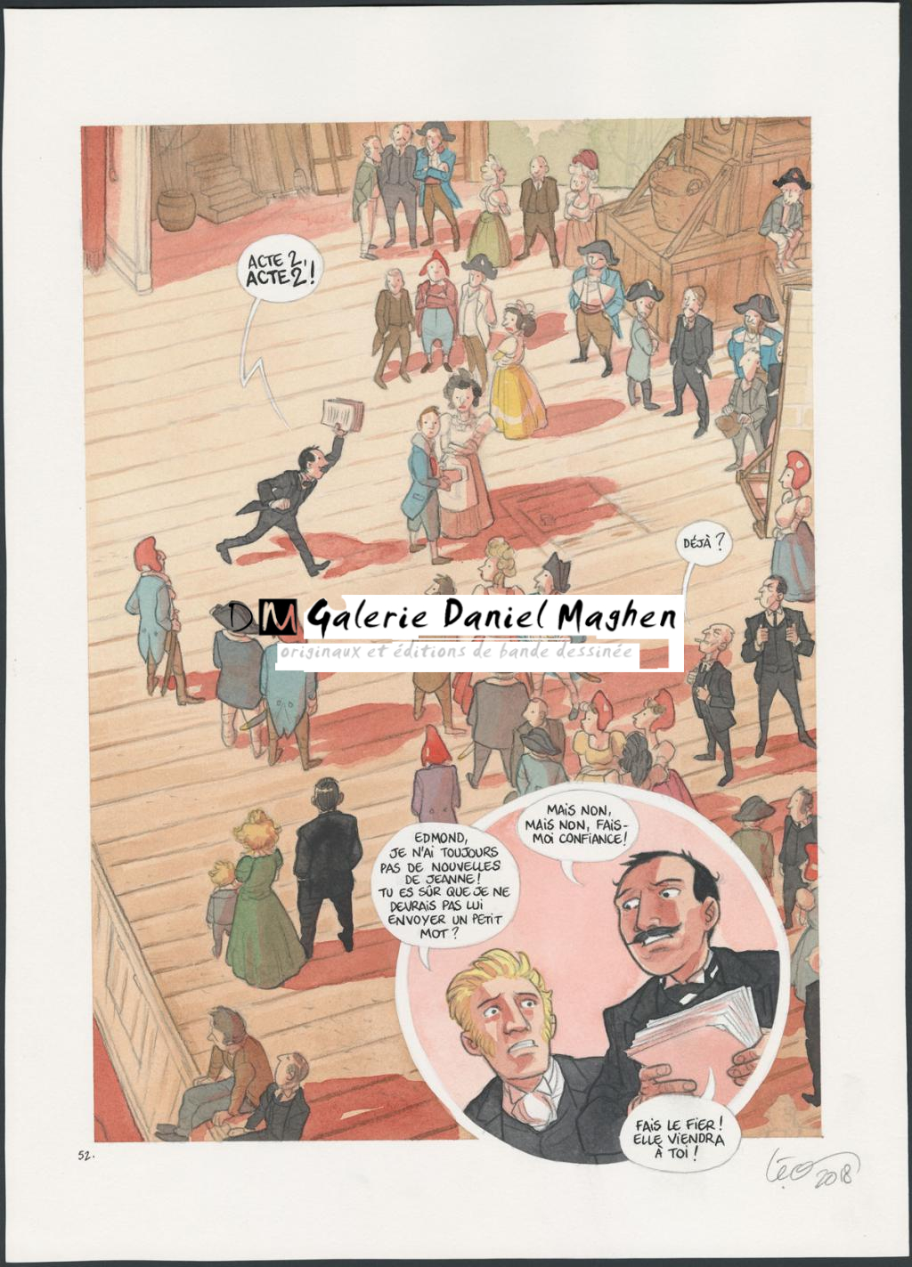 Planche originale n°52 - Leonard Chemineau - Encre de Chine et encre de couleur sur papier - 4537