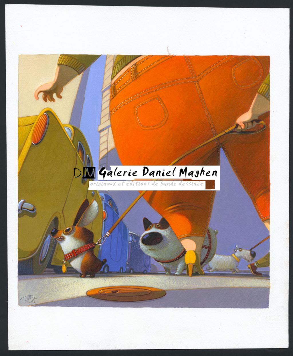 Illustration originale - Frédéric Pillot - Acrylique rehaussée de craie - 4809