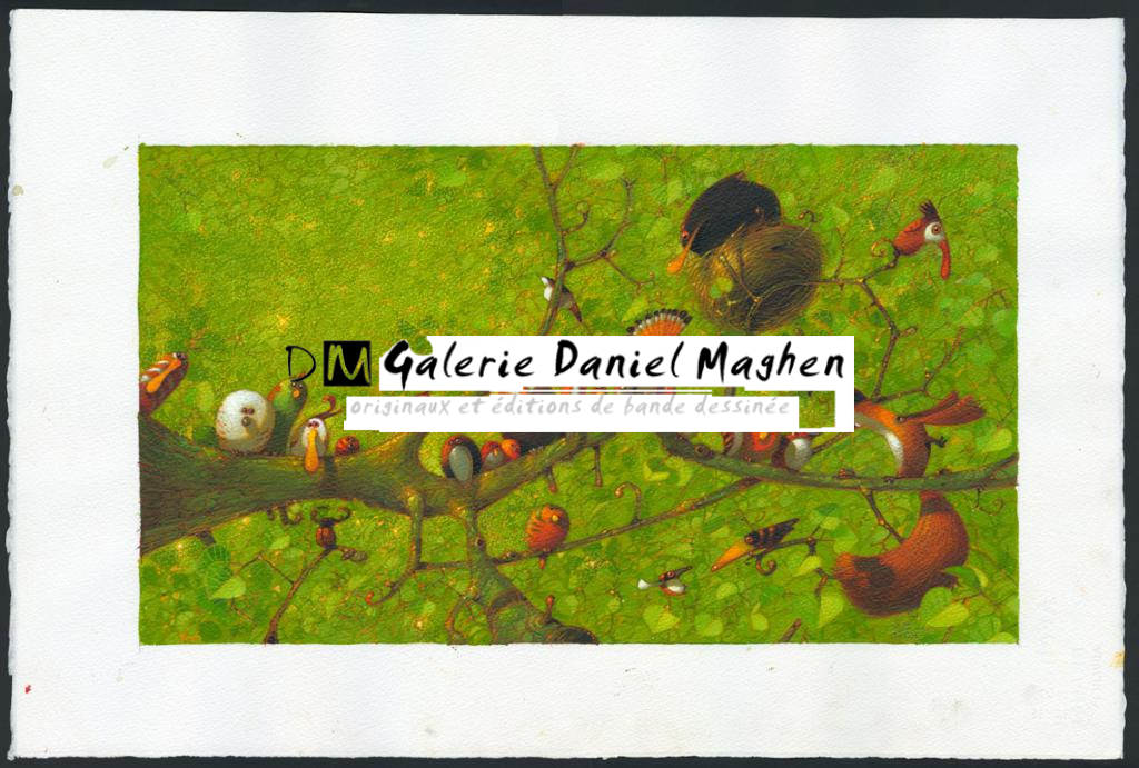 Illustration originale - Frédéric Pillot - Acrylique rehaussée de craie - 6252