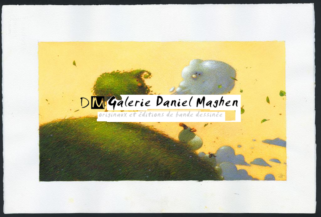 Illustration originale - Frédéric Pillot - Acrylique rehaussée de craie - 4812