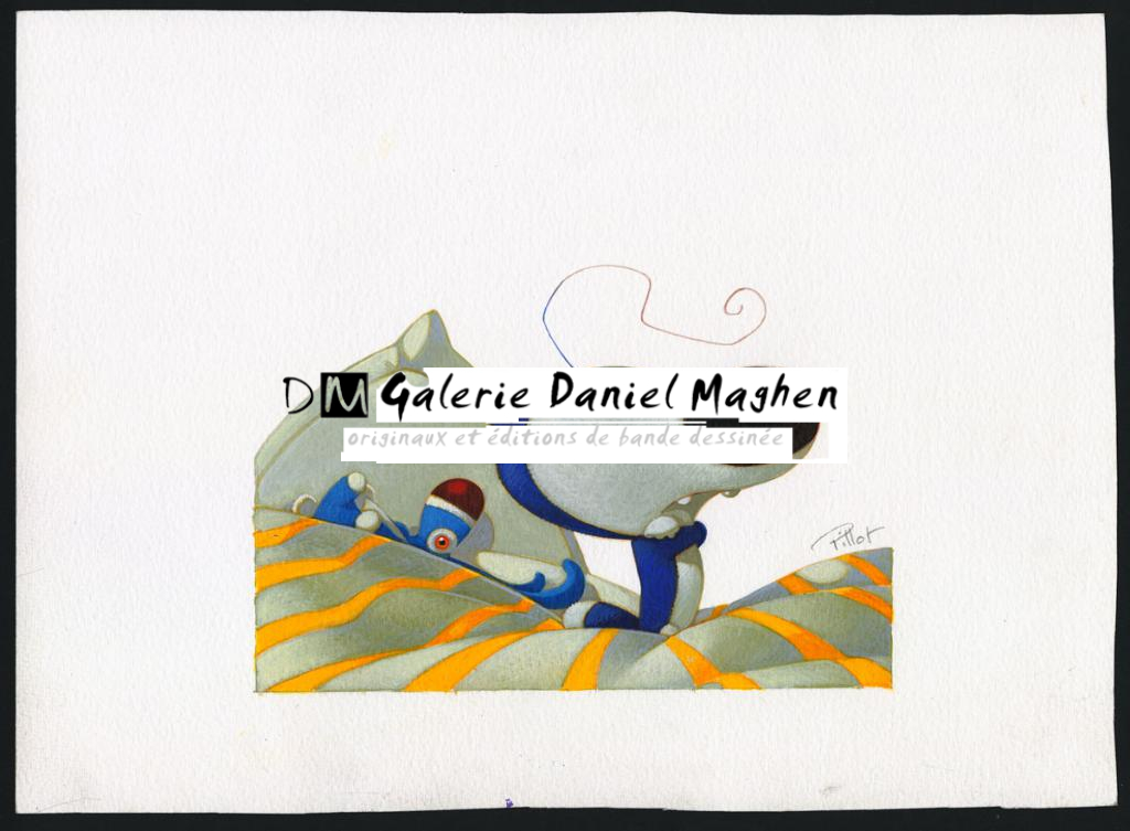 Illustration originale de recherche de couverture non publiée - Frédéric Pillot - Acrylique rehaussée de craie - 4825