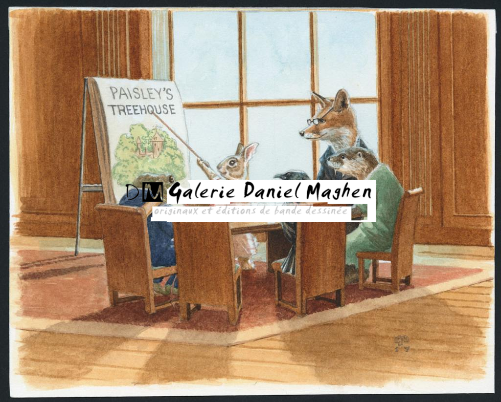 Illustration originale, Planning meeting - Christopher Dunn - Aquarelle sur papier - 4728