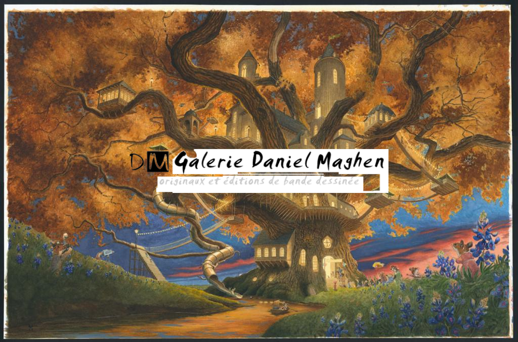 Illustration originale, Paisley's Treehouse - Christopher Dunn - Aquarelle sur papier - 4863