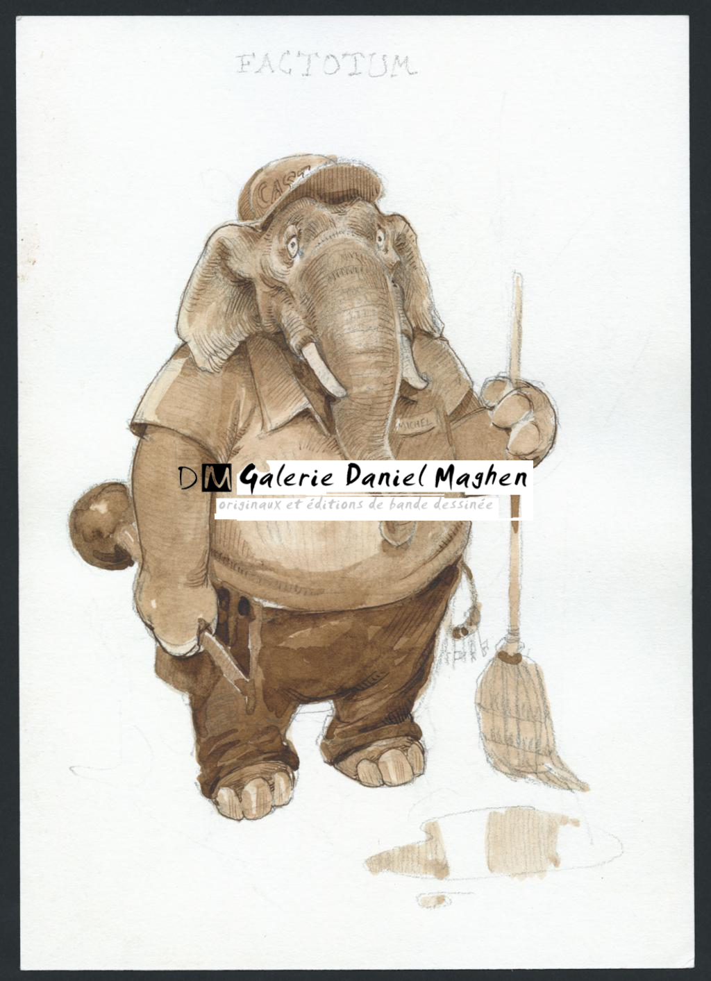 Illustration originale :  factorum - Armel Gaulme - Aquarelle sur papier - 4549