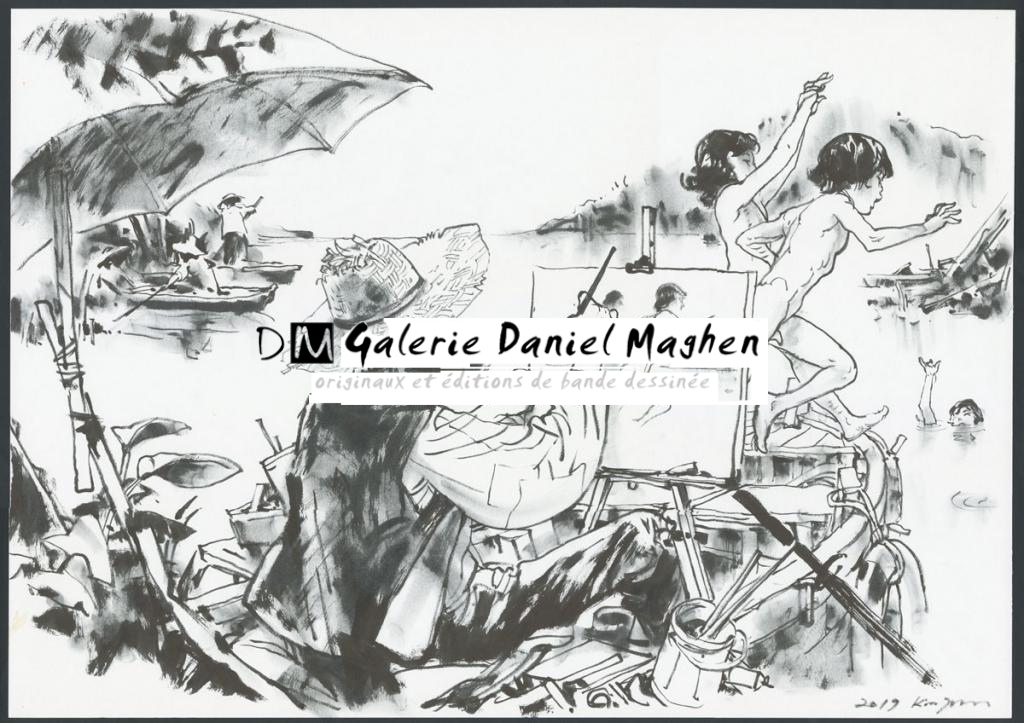 Illustration originale - Kim Jung Gi - Encre de Chine sur papier - 4804