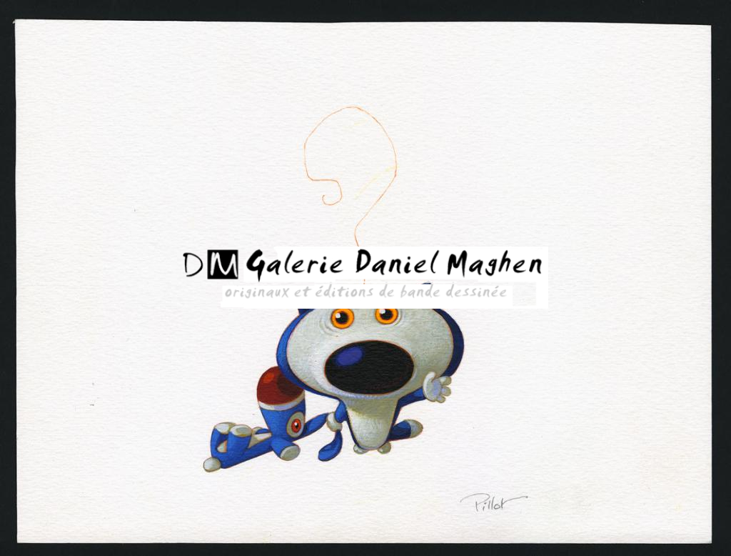 Illustration originale pour les pages de garde - Frédéric Pillot - Acrylique rehaussée de craie - 4827