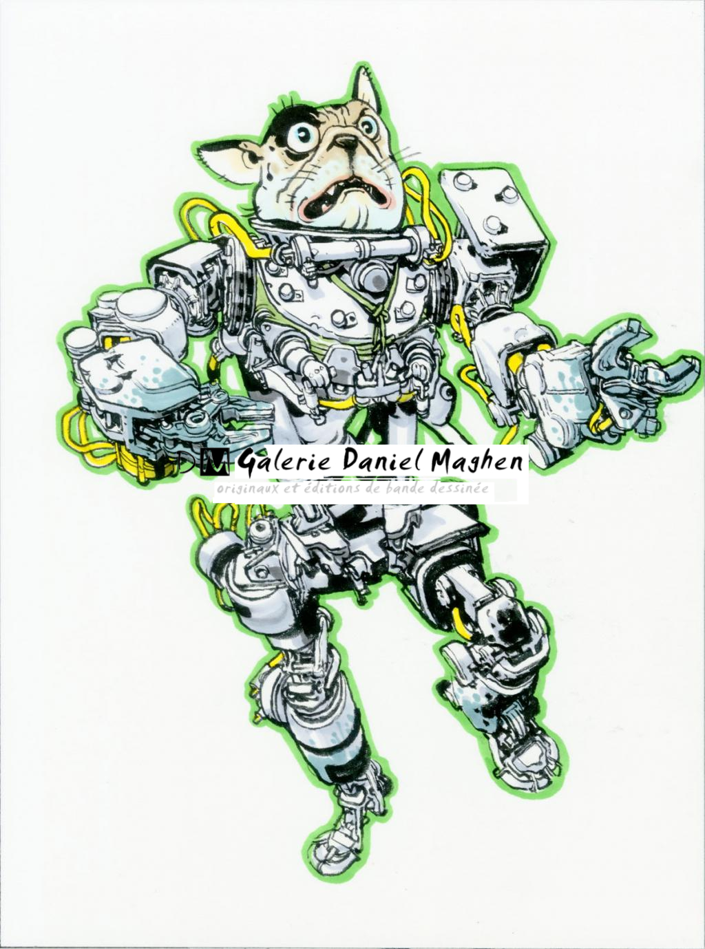 Illustration originale - Kim Jung Gi - Encre de Chine et encre de couleur sur papier - 4794