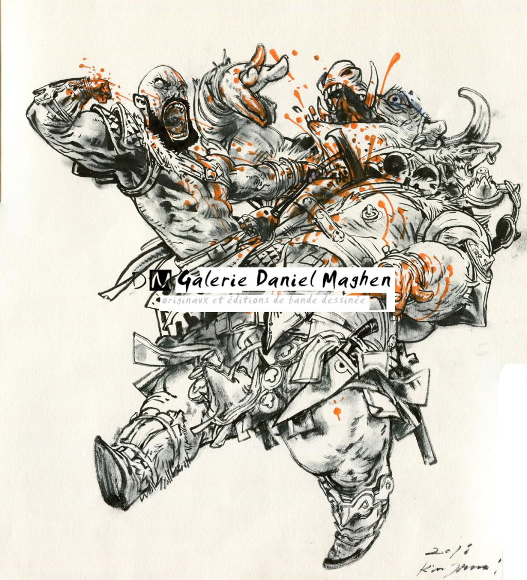 Illustration originale - Kim Jung Gi - Encre de Chine et encre de couleur sur papier - 4799