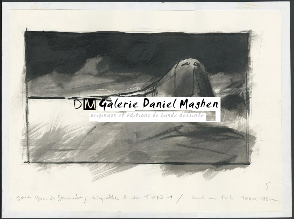 Illustration originale réalisée en 2016 pour le film de Bong Joon-Ho - Jean-Marc Rochette - Encre de Chine sur papier - 5643