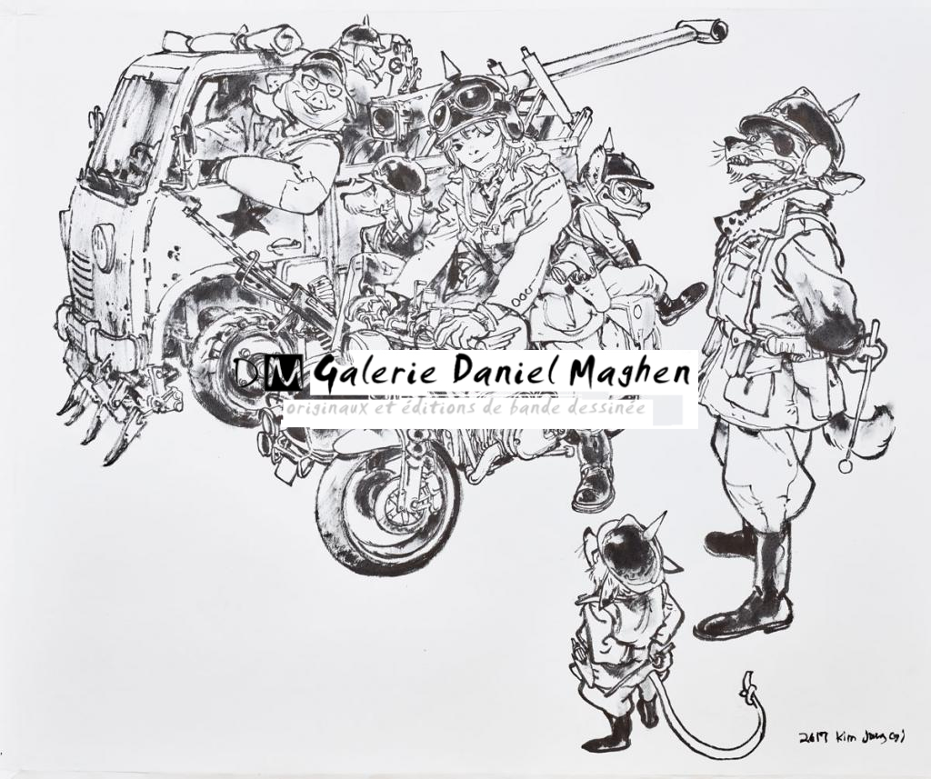 Illustration originale - Kim Jung Gi - Encre de Chine sur papier - 4852