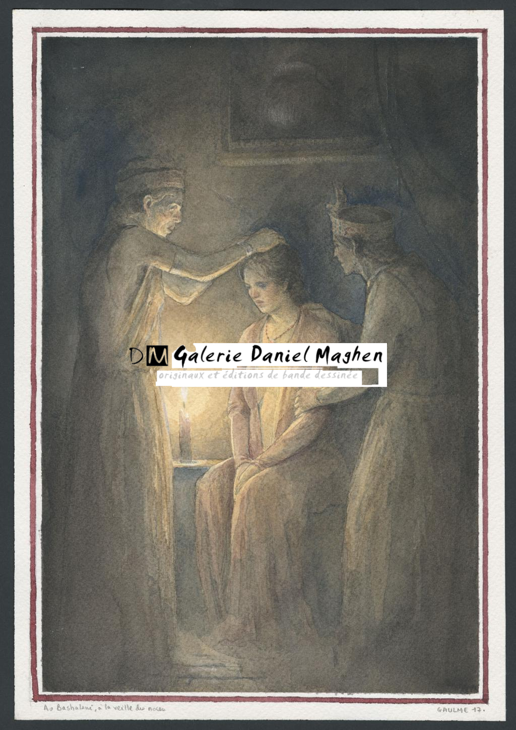 Illustration originale pour l'édition luxe de l'album : "L'Homme qui voulut être roi" de Rudyard Kipling - Armel Gaulme - Aquarelle sur papier - 4856
