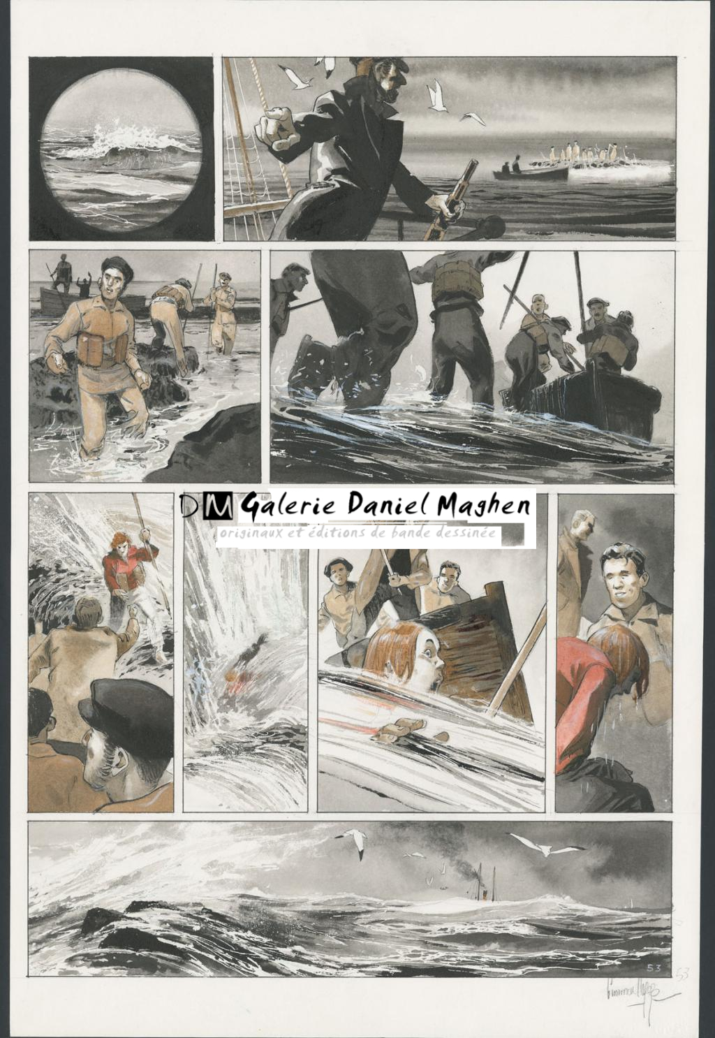 Planche originale 
n°53 - Emmanuel Lepage - Encre de Chine et aquarelle sur papier - 4675