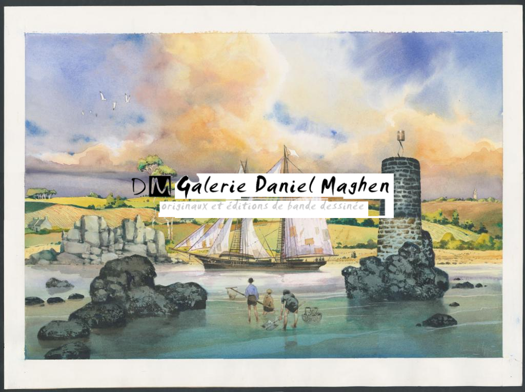 Illustration originale - Emmanuel Lepage - Encre de Chine et aquarelle sur papier - 4872