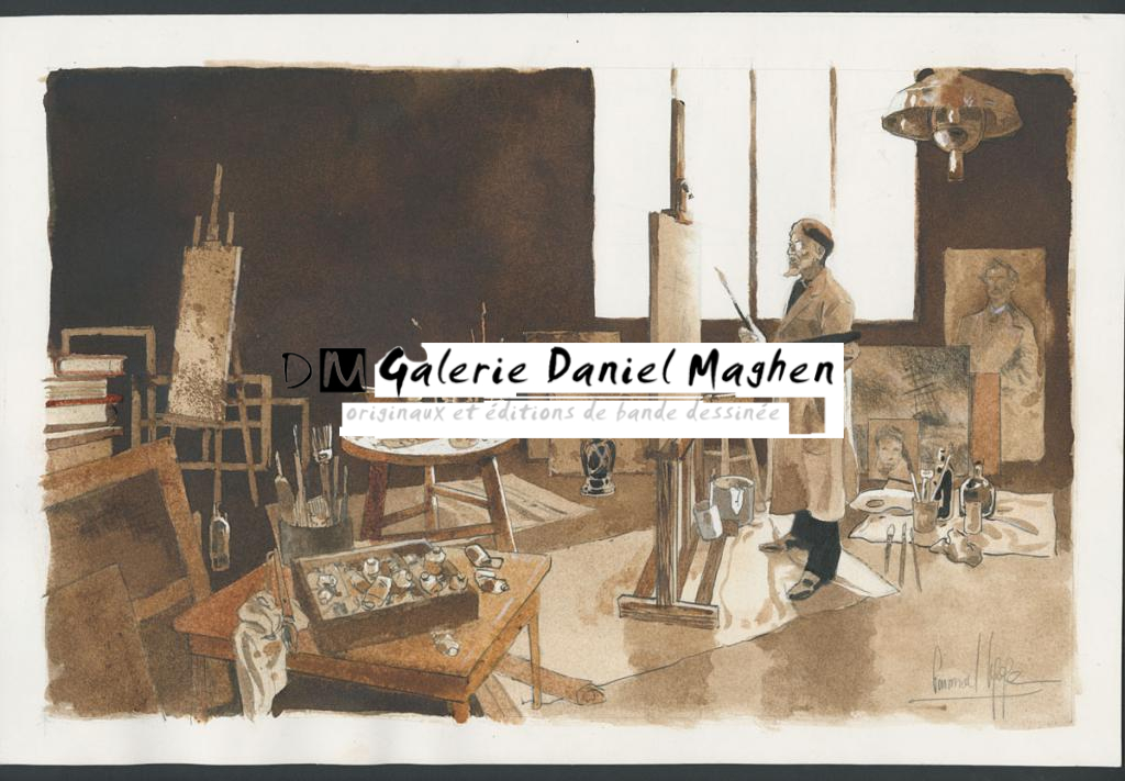 Illustration originale - Emmanuel Lepage - Encre de Chine et aquarelle sur papier - 4873