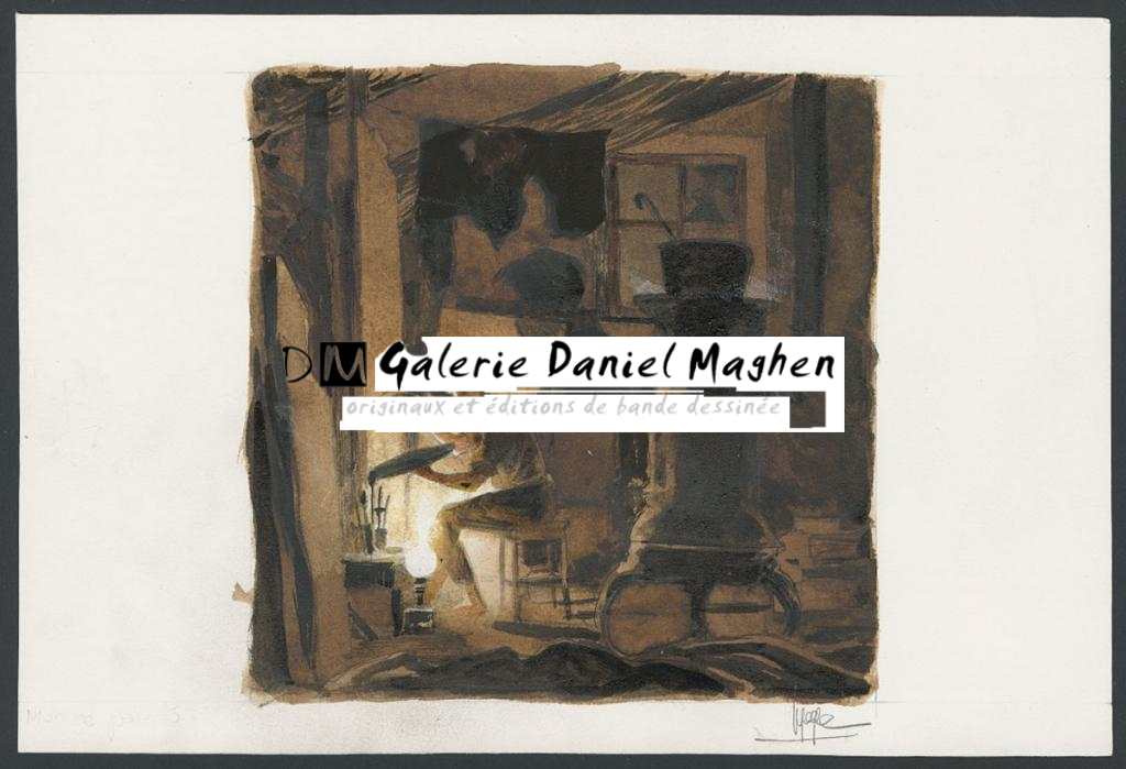 Illustration originale - Emmanuel Lepage - Encre de Chine et aquarelle sur papier - 4665