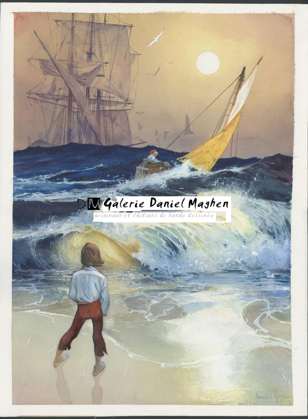 Illustration originale - Emmanuel Lepage - Encre de Chine et aquarelle sur papier - 4657