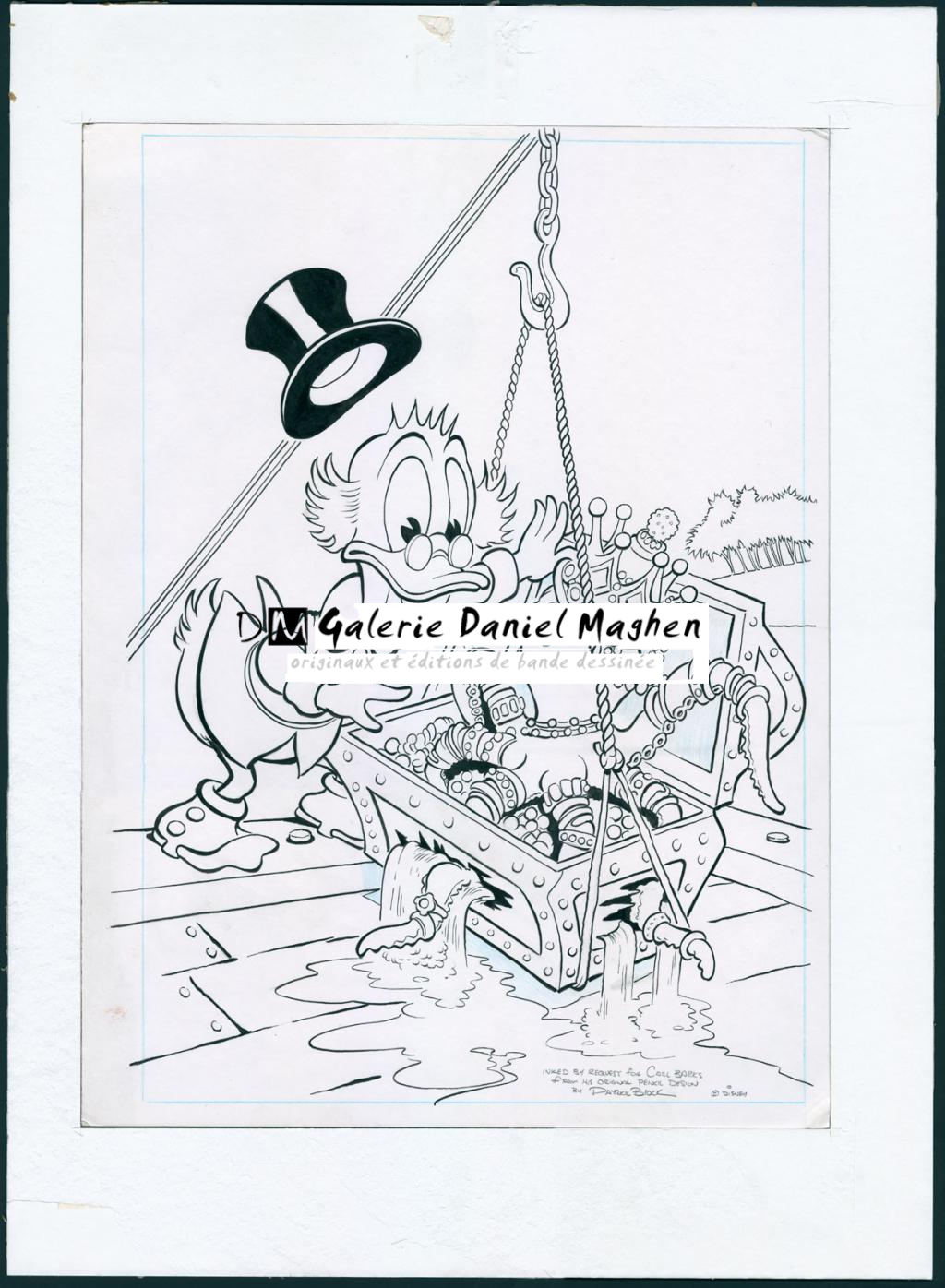 Illustration originale, d'après un crayonné de Carl Barks - Patrick Block - Encre de Chine et crayon bleu sur papier - 5130