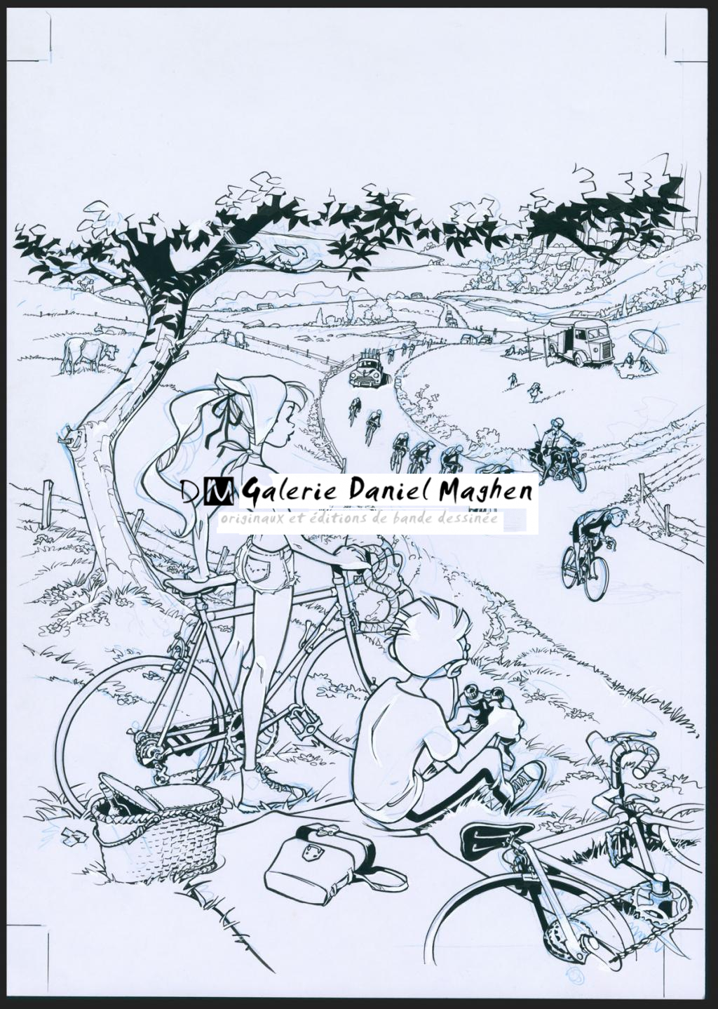 Couverture originale du magazine Spirou n° 4134 du 5 juillet 2017 - Olivier Vatine - Encre de Chine et gouache blanche sur papier - 4