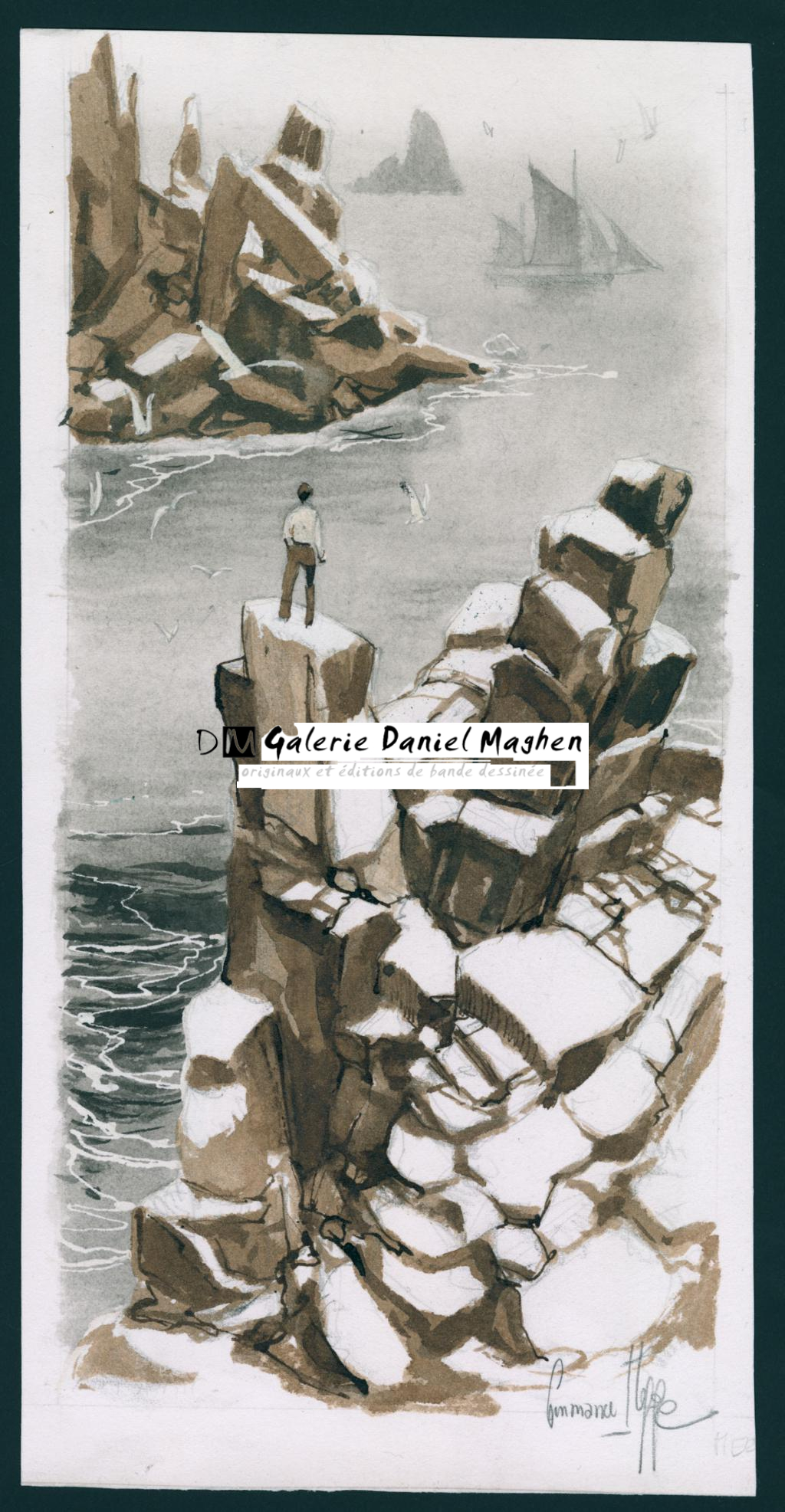 Illustration originale inédite - Emmanuel Lepage - Encre de Chine et aquarelle sur papier - 4656