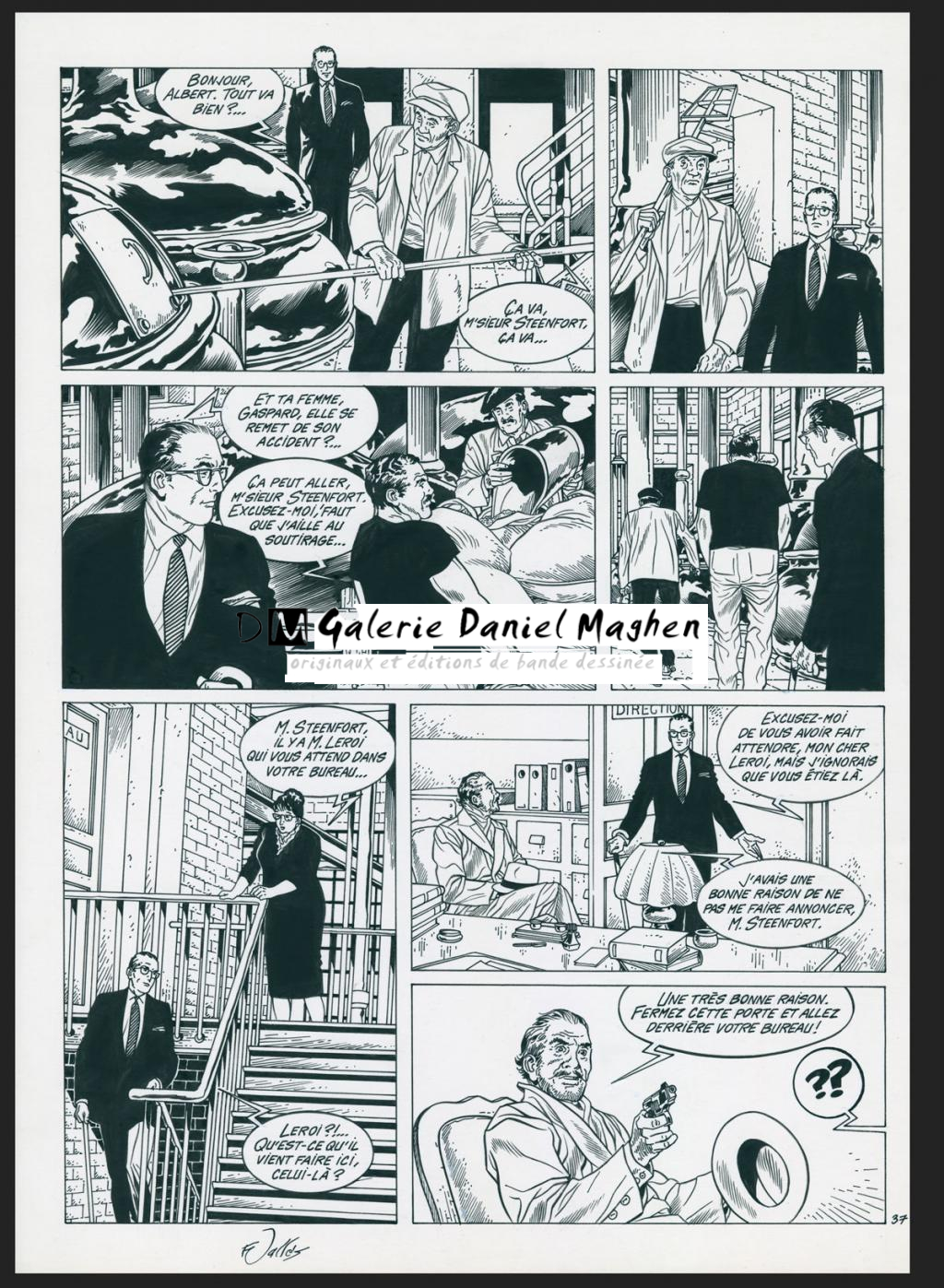 Planche originale n°37 - Francis Vallès - Encre de Chine sur papier - 4866