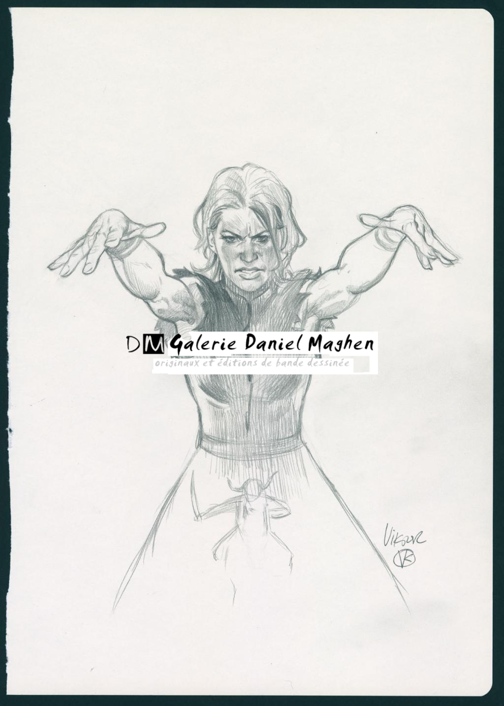 Recherche pour la couverture originale - #2 de " The Forgotten Queen " de Variant Comics - crayonné original mis en couleur en digital - Viktor Kalvachev - Mine de plomb sur papier - 6064