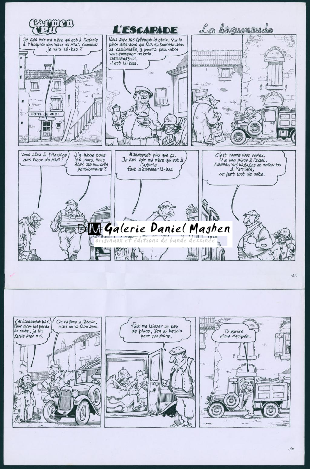 Histoire complète en 4 pages L'Escapade - La Baguenaude - Lelong - Encre de Chine sur papier - 5792