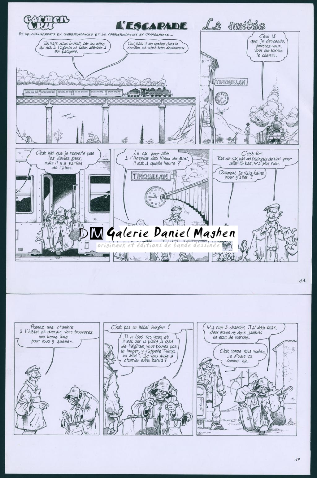 Histoire complète en 4 pages L'Escapade - La Nuitée - Lelong - Encre de Chine sur papier - 5791