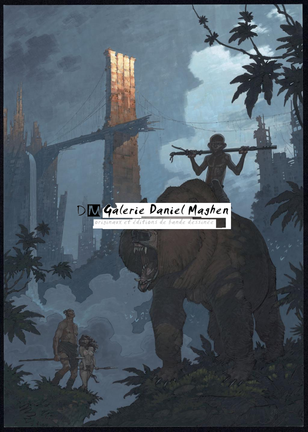 Illustration originale en hommage à la série Niourk - Didier Cassegrain - Technique mixte - 4916