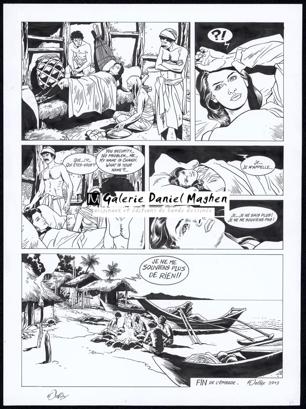 Planche originale, page de fin de l'épisode - Francis Vallès - Encre de Chine sur papier - 4364