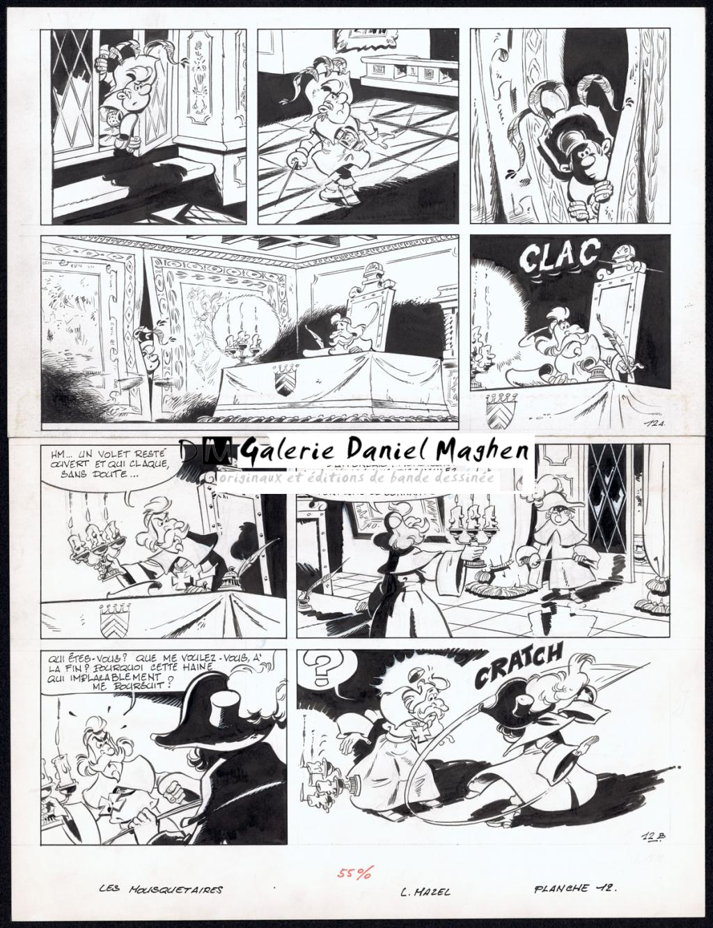 Planche originale n°12
publiée dans l'histoire
Chaud effroi pour le Cardinal - Mazel - Encre de Chine sur papier - 5005