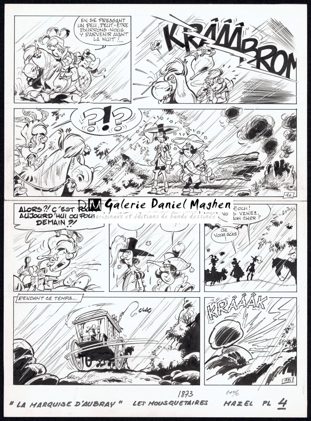 Planche originale n°4  publiée dans l'histoire 
La Marquise d' Aubray - Mazel - Encre de Chine sur papier - 4351