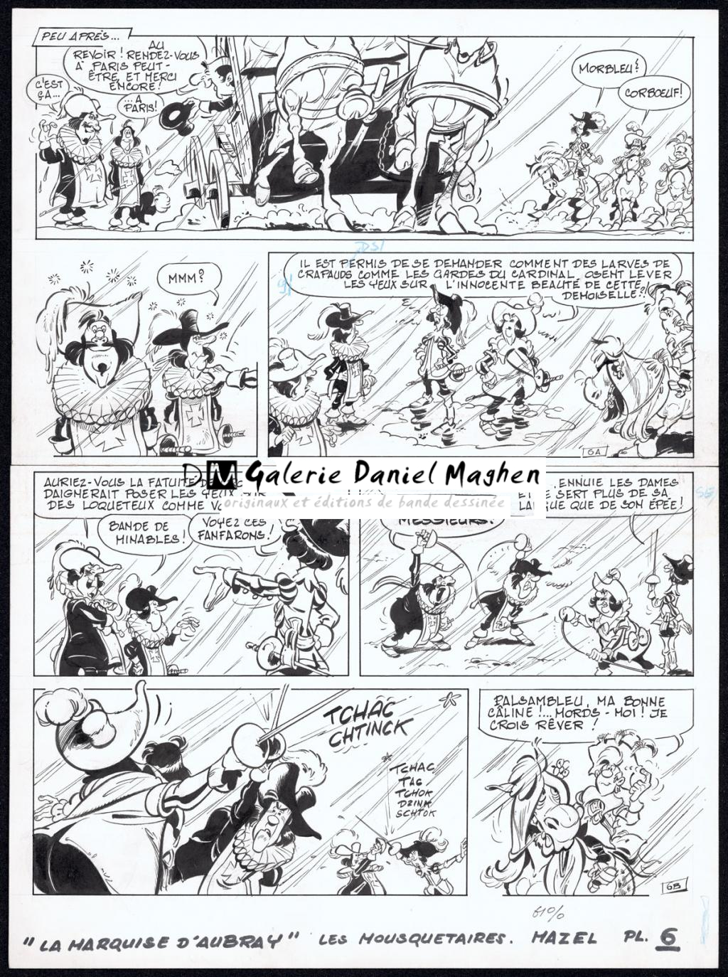 Planche originale n°6  publiée dans l'histoire 
La Marquise d' Aubray - Mazel - Encre de Chine sur papier - 4352