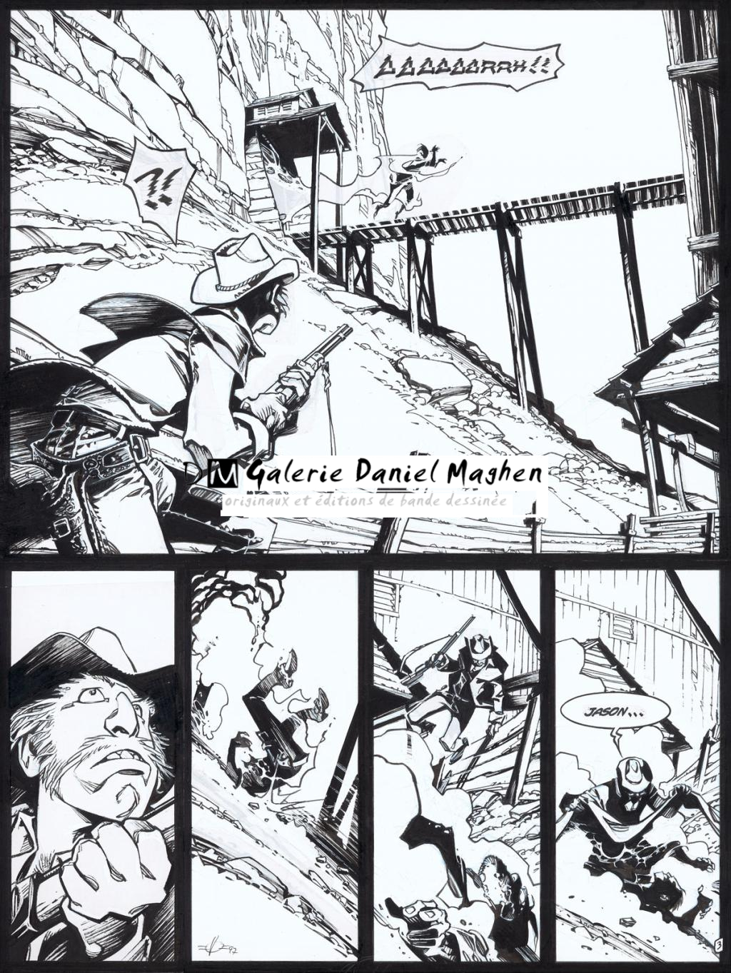 Planche originale n°3, réalisée en 1997 - Olivier Vatine - Encre de Chine et gouache blanche sur papier - 5704