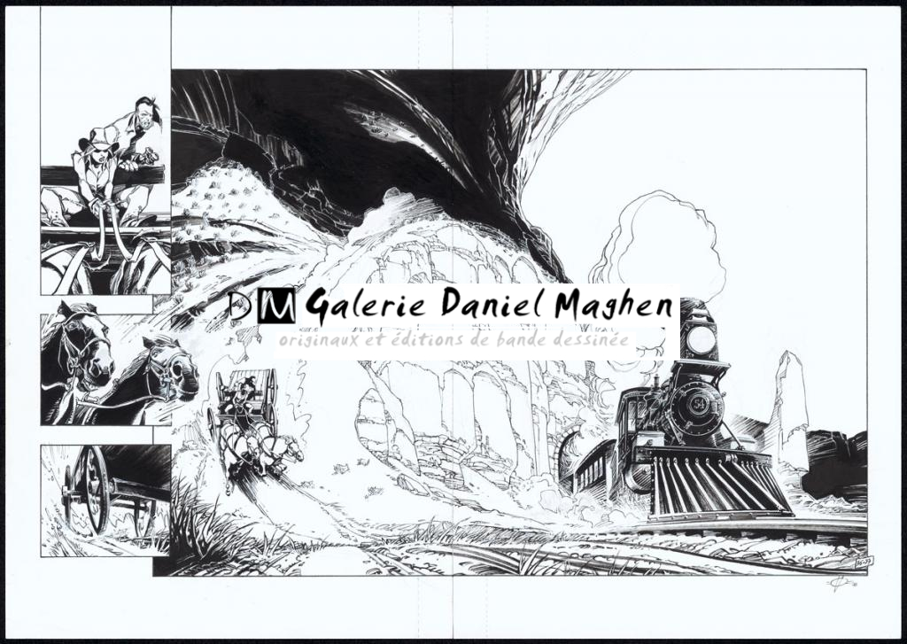 Double planche originale
n°36 et 37 - Olivier Vatine - Encre de Chine et gouache blanche sur papier - 5705